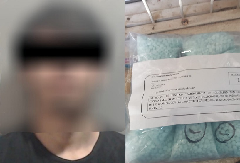 ¡Estaba afuera de una escuela mirando hacia adentro! Detienen a hombre con 1 kg de pastillas de fentanilo, en Culiacán