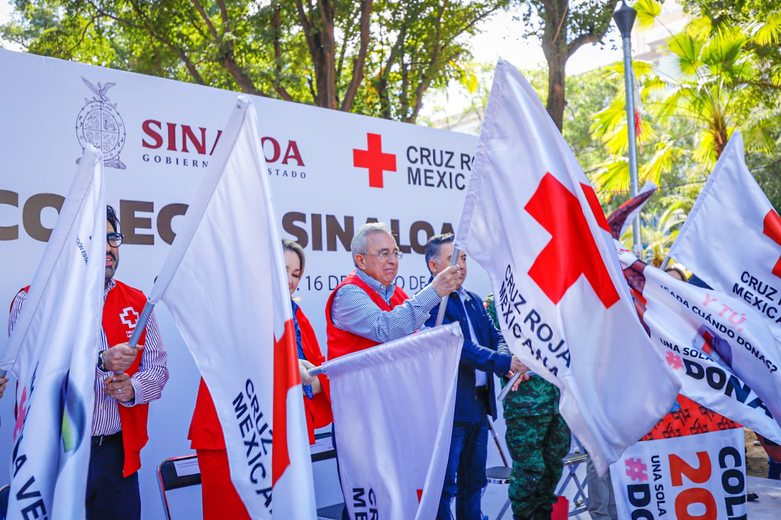 Dan banderazo de inicio de la Colecta Anual Cruz Roja 2023 en Sinaloa; primeras donaciones rebasan los 2 mdp
