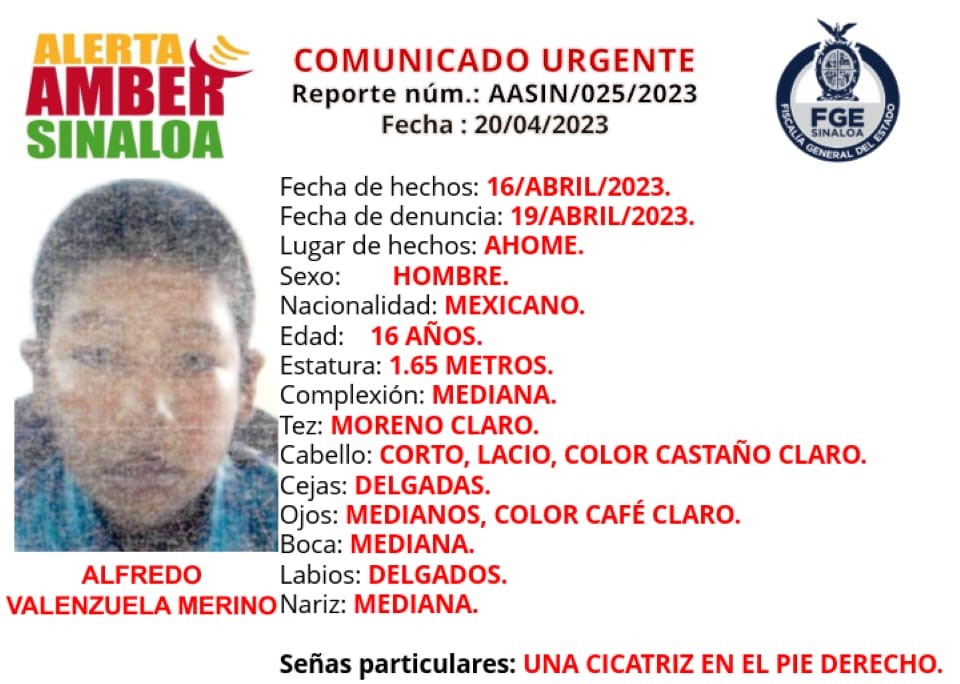 Alfredo Valenzuela es buscado por sus familiares en el municipio de Ahome
