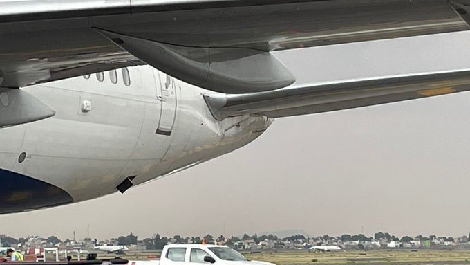 ‘Chocan’ dos aviones en tierra en el Aeropuerto Internacional de la Ciudad de México