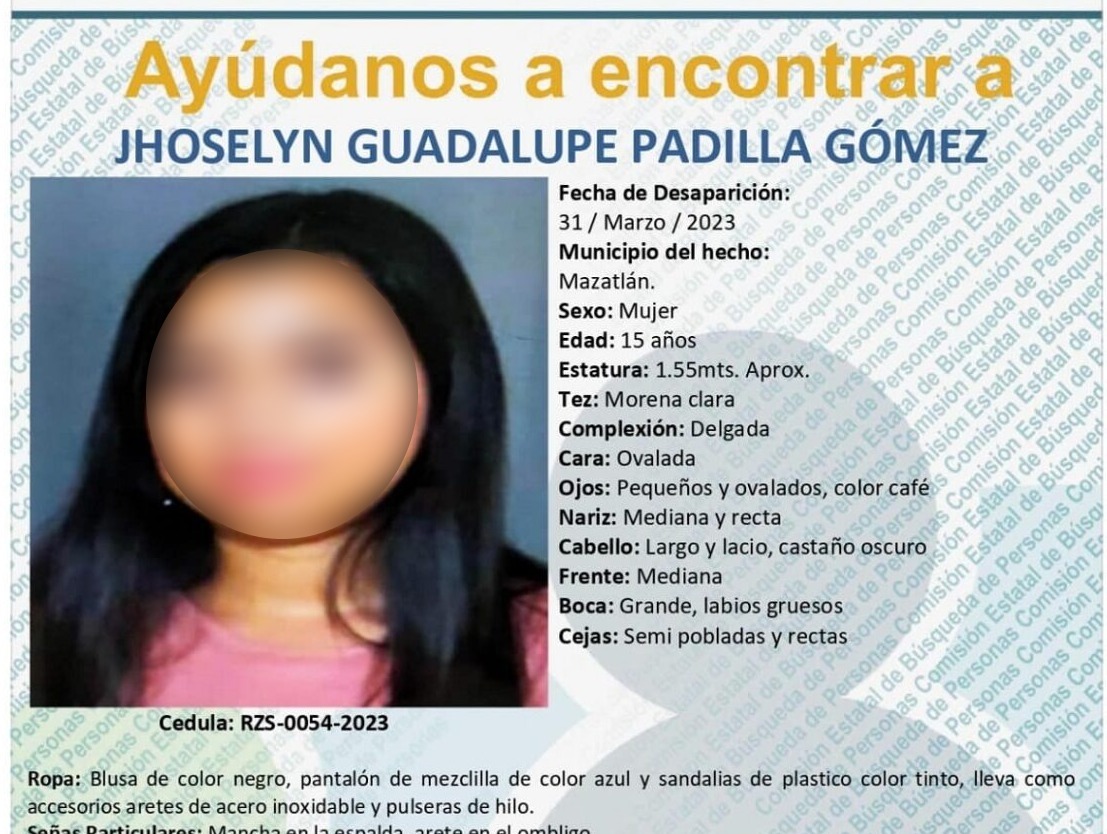 Localizan a Jhoselyn Guadalupe en Mazatlán, joven desaparecida en la Benito Juárez
