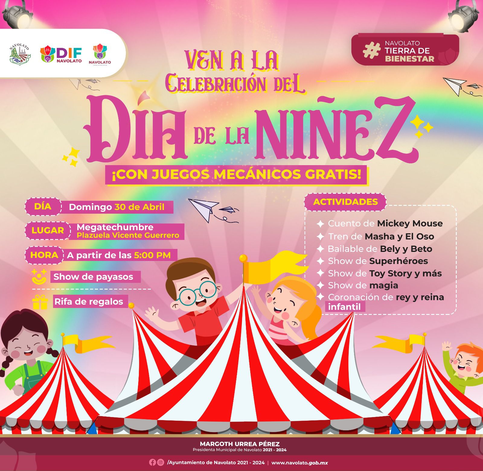 Festejarán en grande el Día de las Niñas y los Niños en Navolato
