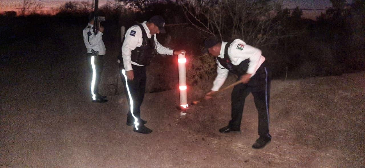 Instalan señalamientos de tránsito en ruta a las playas para evitar accidentes en Angostura