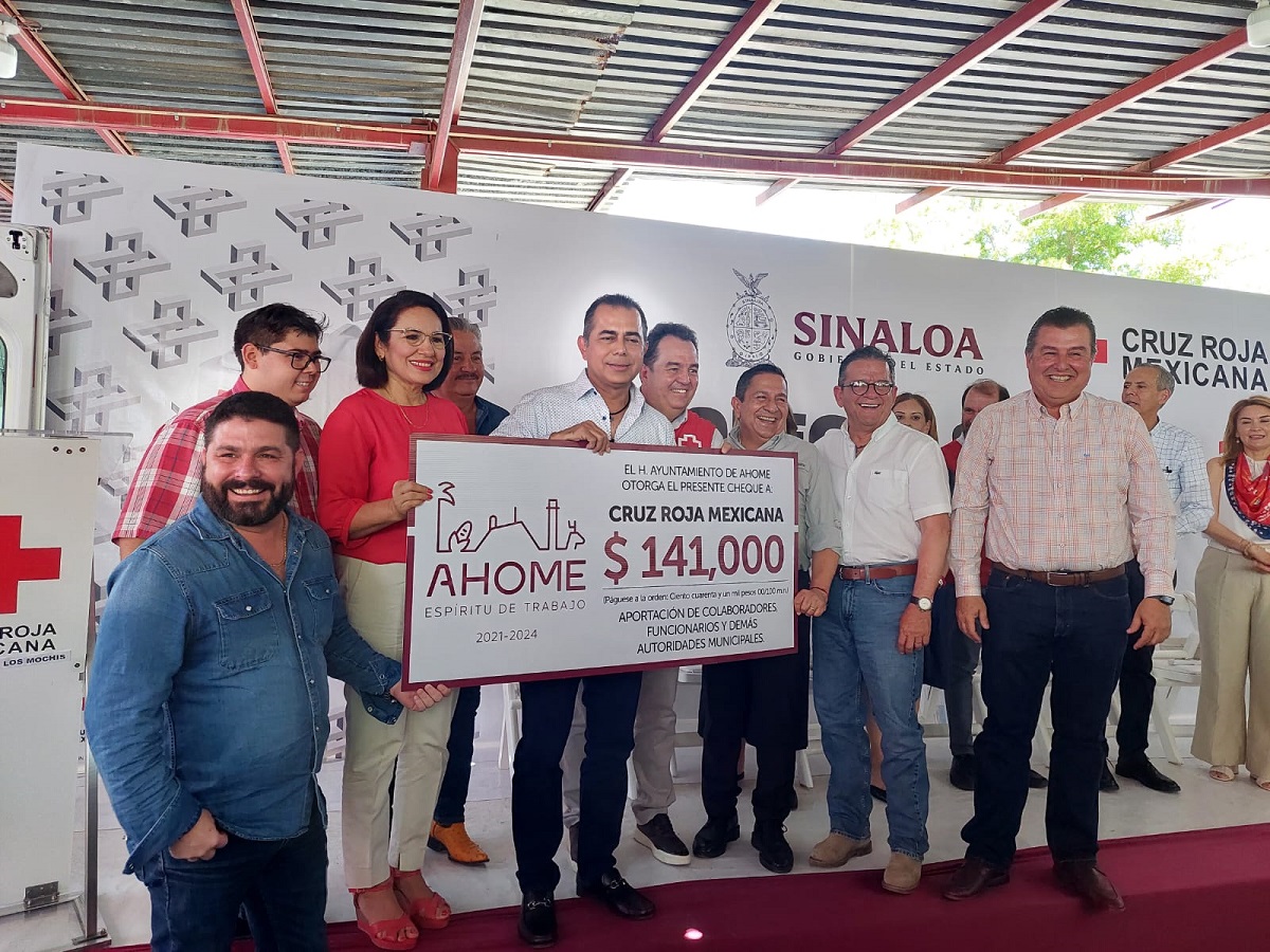 Arranca Cruz Roja Los Mochis colecta anual con meta de 4 mdp; Ayuntamiento y DIF aportan 200 mil pesos