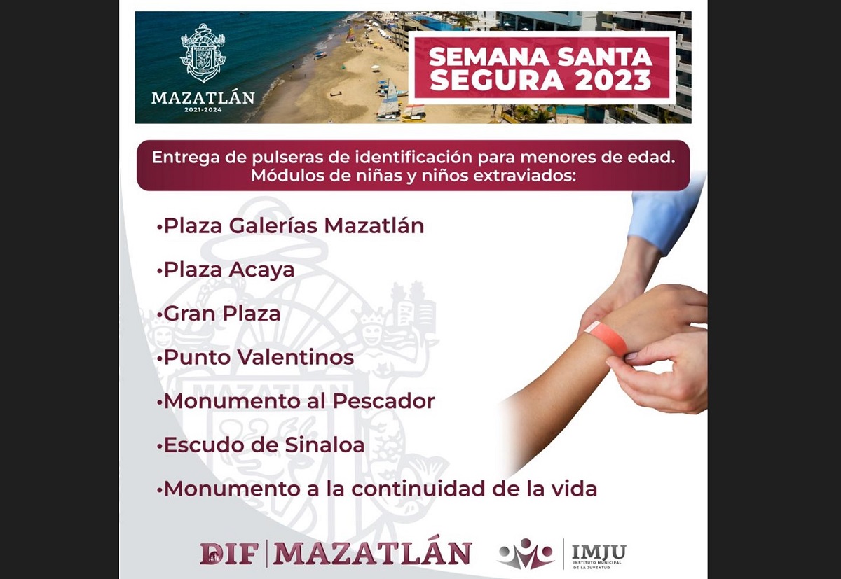 Habrá 7 módulos para evitar niños y niñas extraviados esta Semana Santa en Mazatlán&nbsp;