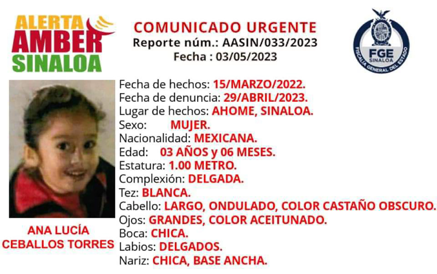 Desde Australia, madre de la pequeña Ana Lucía llega a Los Mochis a buscarla