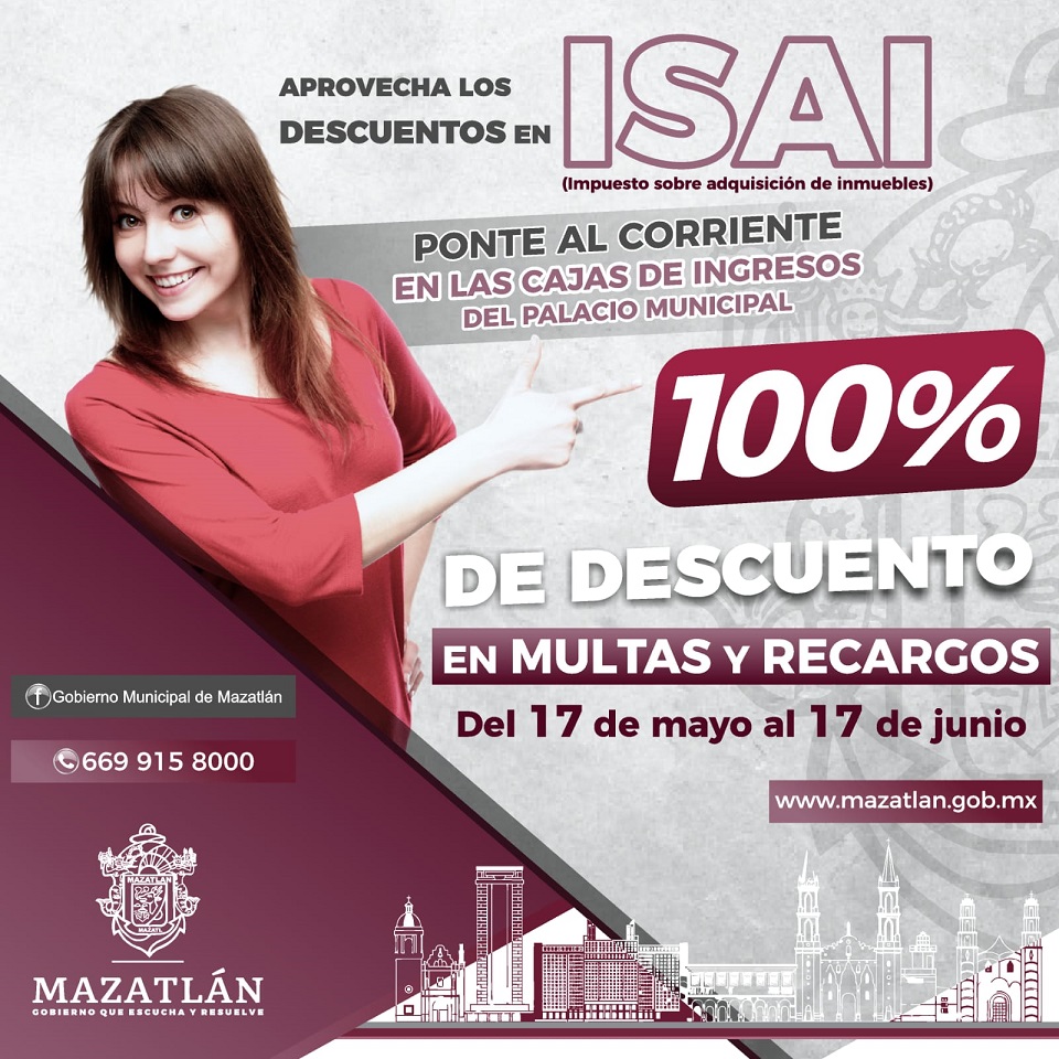 Aprueba Cabildo condonación del 100% en multas y recargos de ISAI en Mazatlán