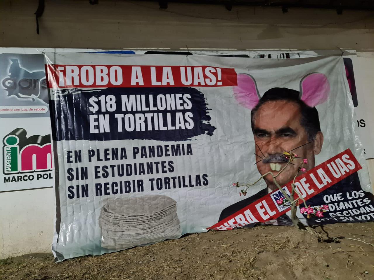 Es el derecho a expresar lo que no está bien, dice Luque Rojas sobre mantas en contra de la UAS