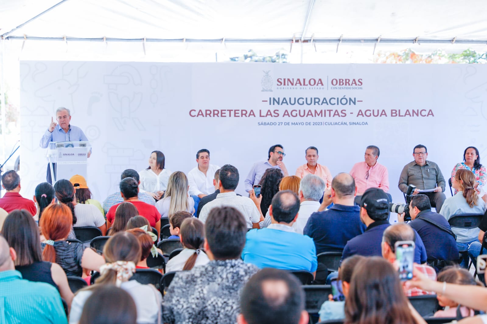 Inaugura Rocha Moya carretera Las Aguamitas-Agua Blanca; invierten 16 mdp