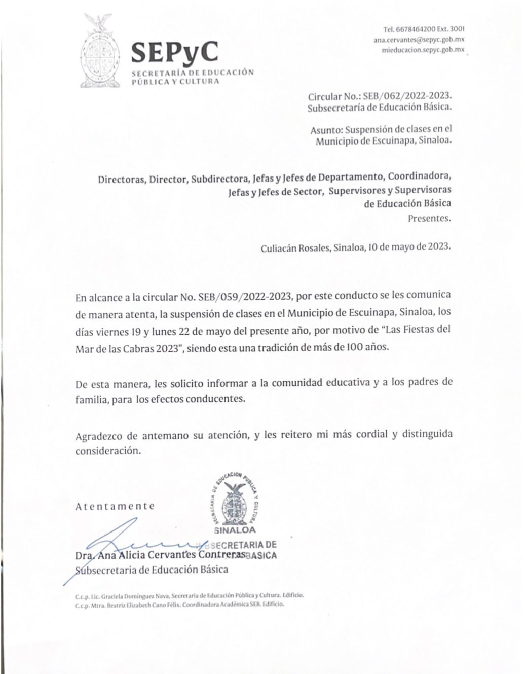 Como en Carnaval de Mazatlán, darán asueto en las escuelas para Fiestas del Mar de las Cabras en Escuinapa