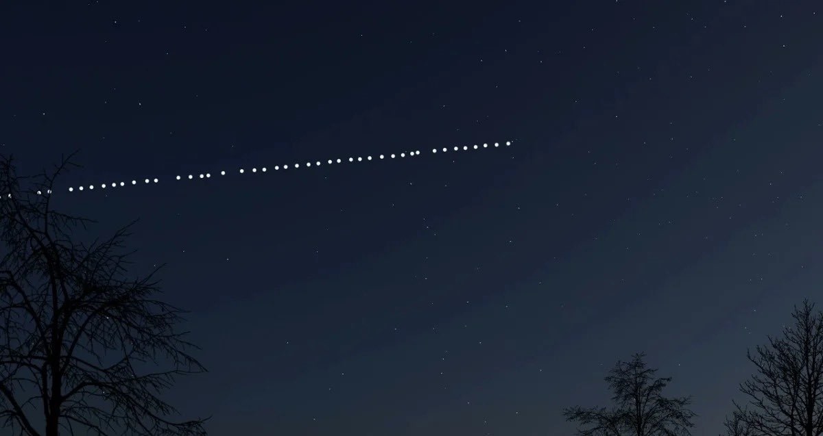 Satélites ‘Starlink’ de Elon Musk forman extrañas luces en el cielo