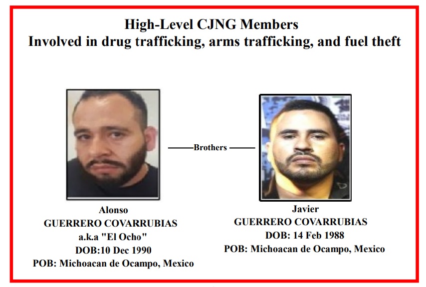 EU impone sanciones a los hermanos Guerrero Covarrubias del CJNG, a una cómplice y a casa de cambio