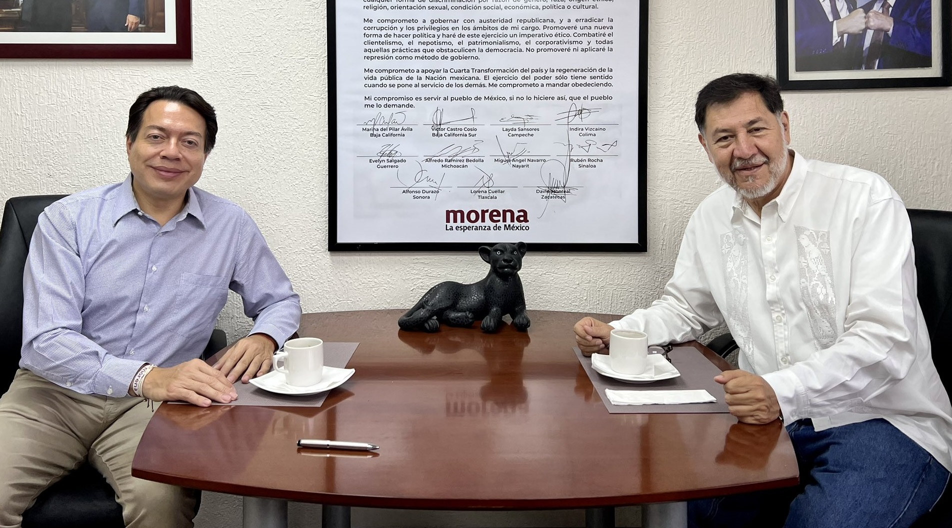 Que no quede nadie sentido… Mario Delgado y Fernández Noroña se reúnen para un ‘cafecito’