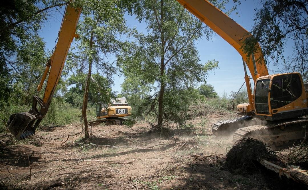 Para prevenir inundaciones en León Fonseca, dragan cinco kilómetros del arroyo de Cabrera, en Guasave