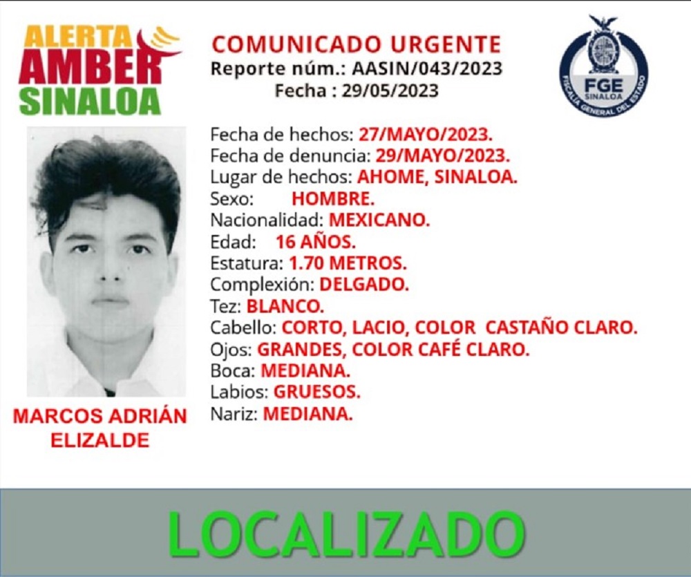 Marcos Adrián es localizado con vida, ya se encuentra con sus familiares