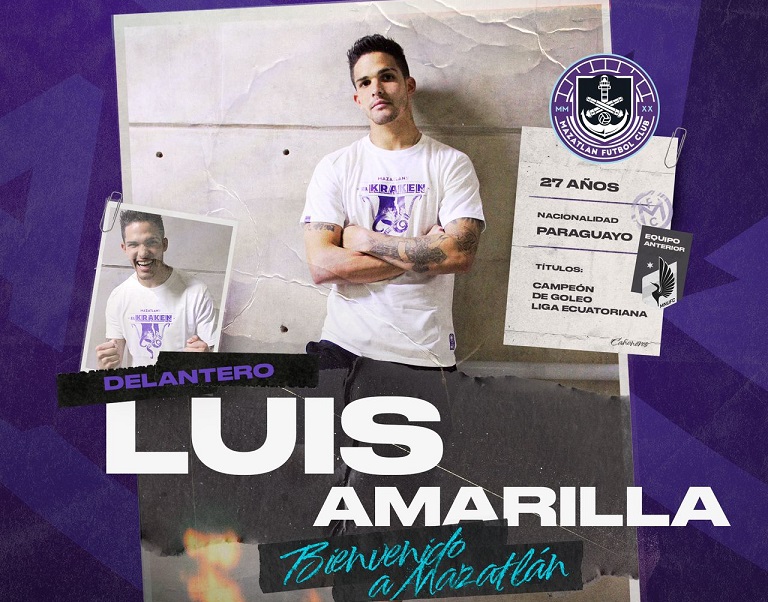 El Mazatlán FC anuncia al paraguayo Luis Amarilla como refuerzo para el apertura 2023
