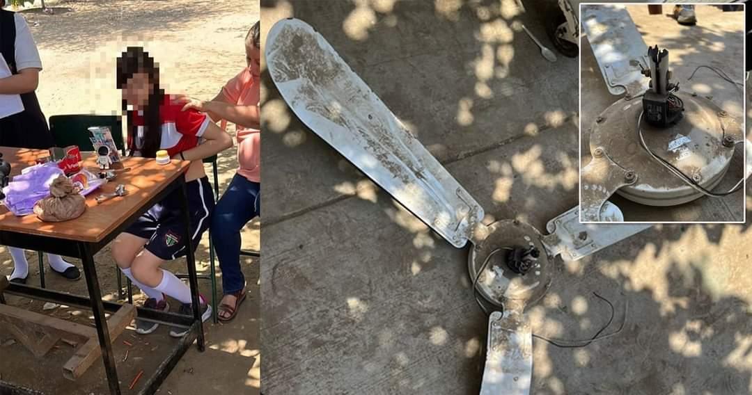 Le cae abanico encima a alumna en secundaria de Mazatlán; exigen mejores condiciones