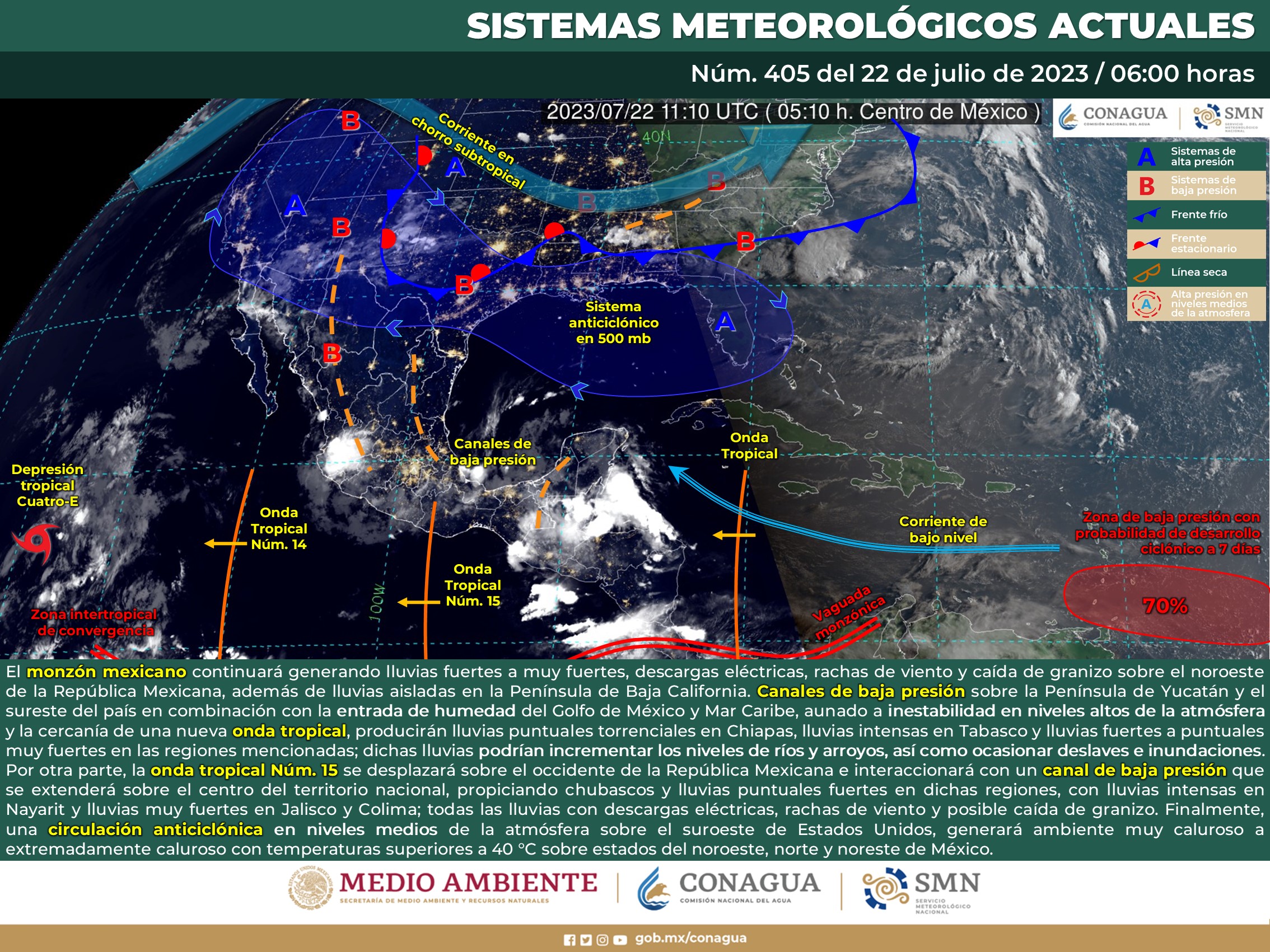 Clima: Continuará el calor en Sinaloa, pero se esperan lluvias de hasta 75 milímetros para este sábado