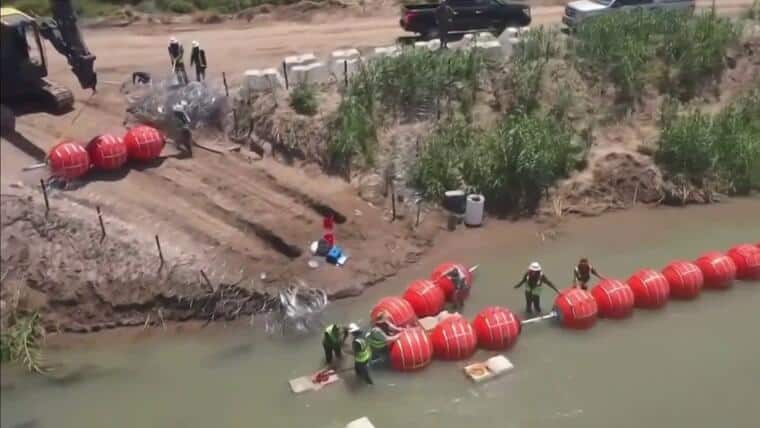 México envió notas diplomáticas por boyas colocadas en el Río Bravo para evitar cruce de migrantes