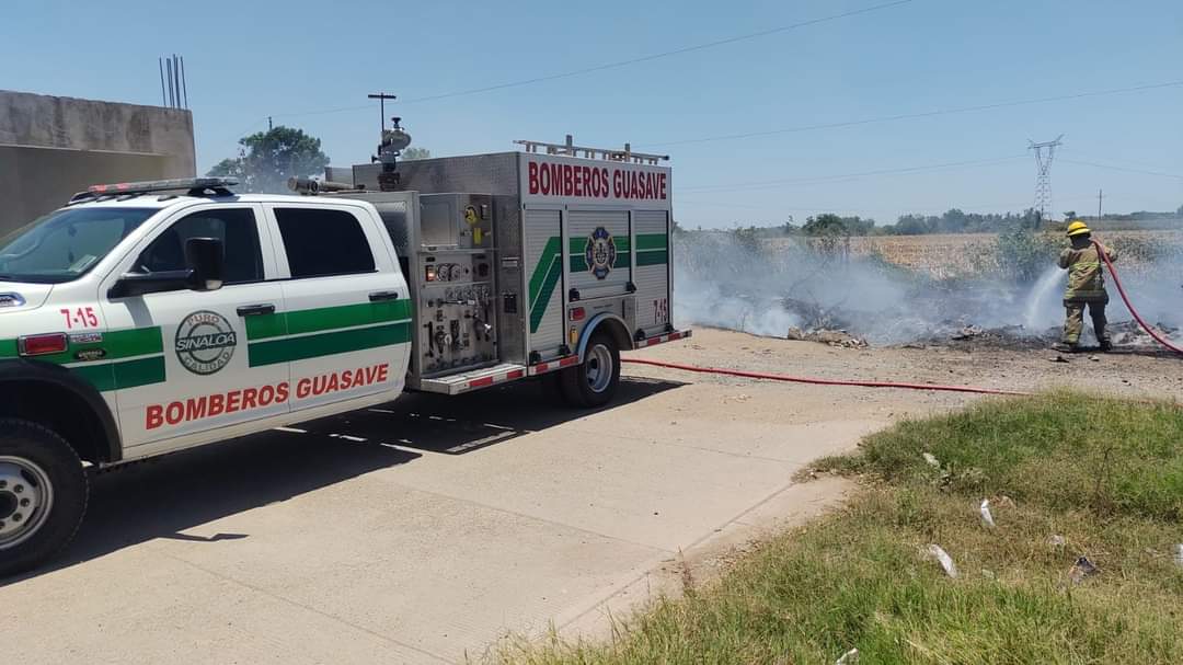 Incendios de maleza, soca y basura, los servicios más prestados por el Cuerpo de Bomberos en Guasave