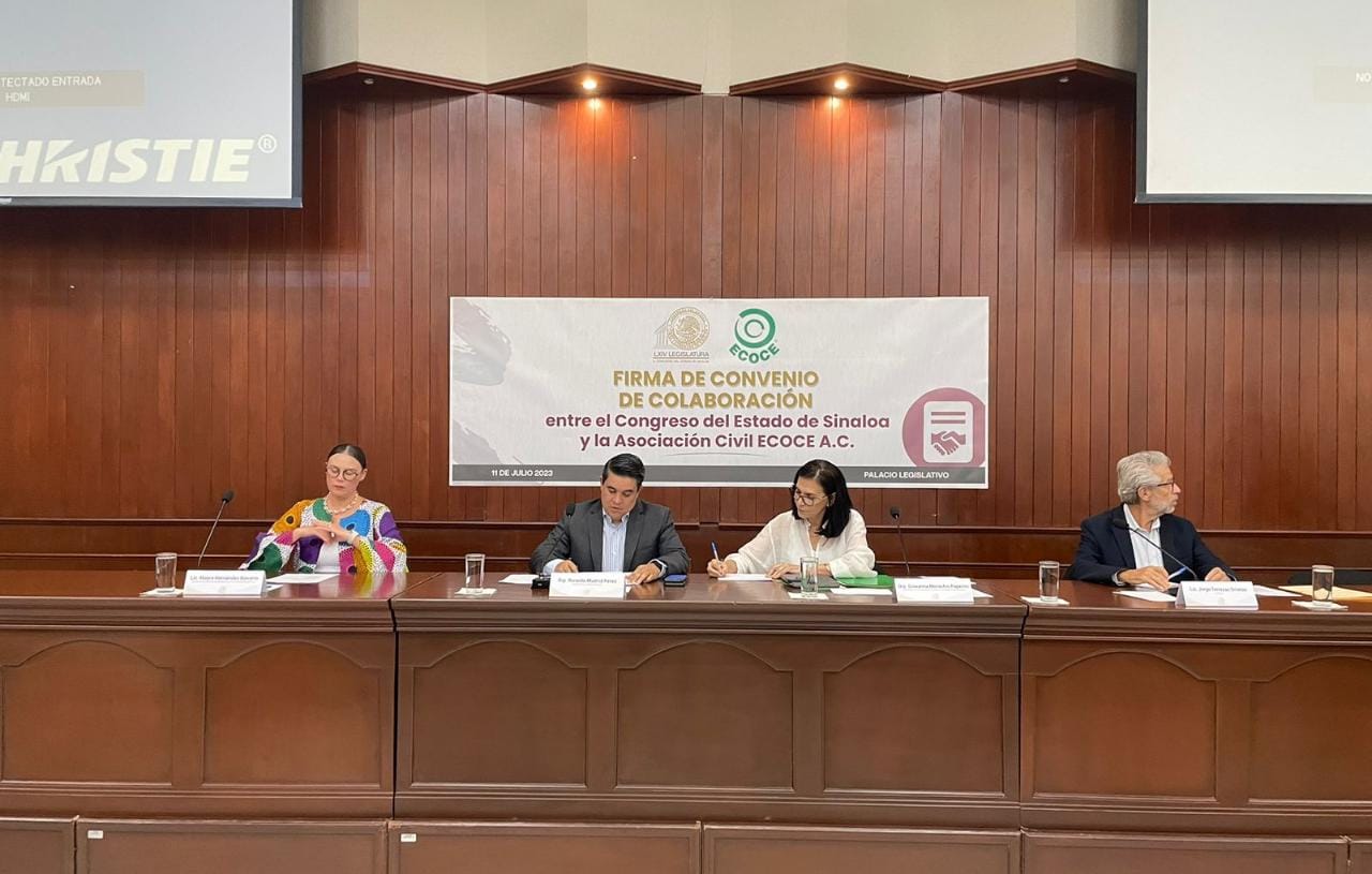 Firman convenio de colaboración Congreso del Estado y ECOCE a favor del medio ambiente en Sinaloa