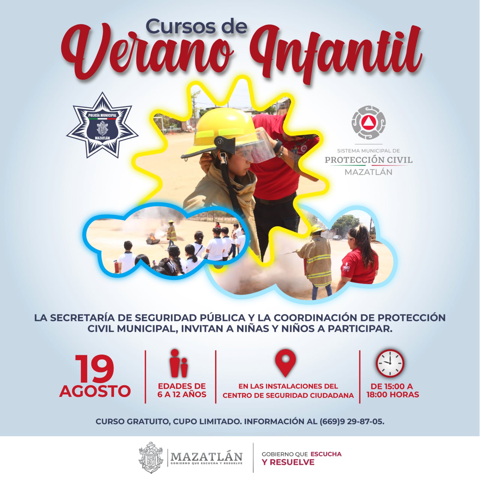 ¿Buscas que tus hijos aprendan de riesgos? SSPyTM y Protección Civil invitan a los Cursos de Verano Infantil en Mazatlán