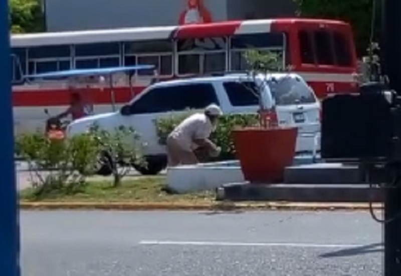 Ya se localizó a hombre que lanzaba piedras en fuente de Guasave; descartan castigo pues tiene enfermedad mental