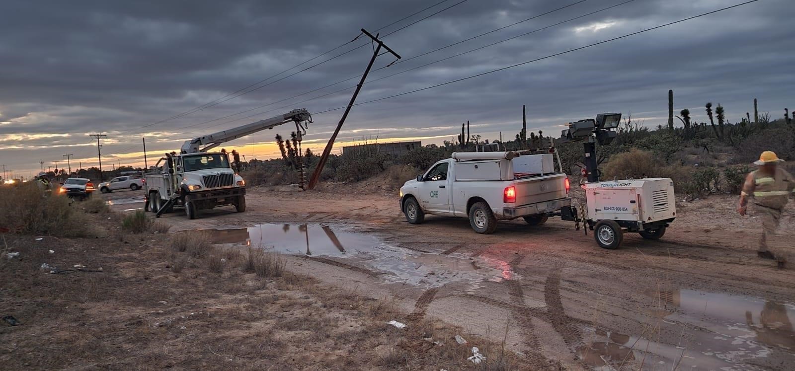 Tras el paso de ‘Hilary’, CFE restablece el 53% de suministro eléctrico en Baja California Norte, Sur y Sonora
