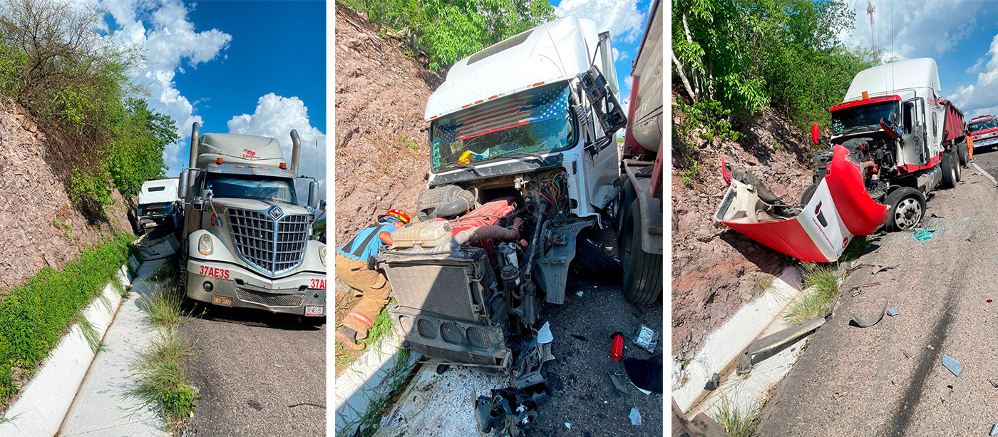 Chocan por alcance tres tráileres por La Costera, y un hombre termina lesionado