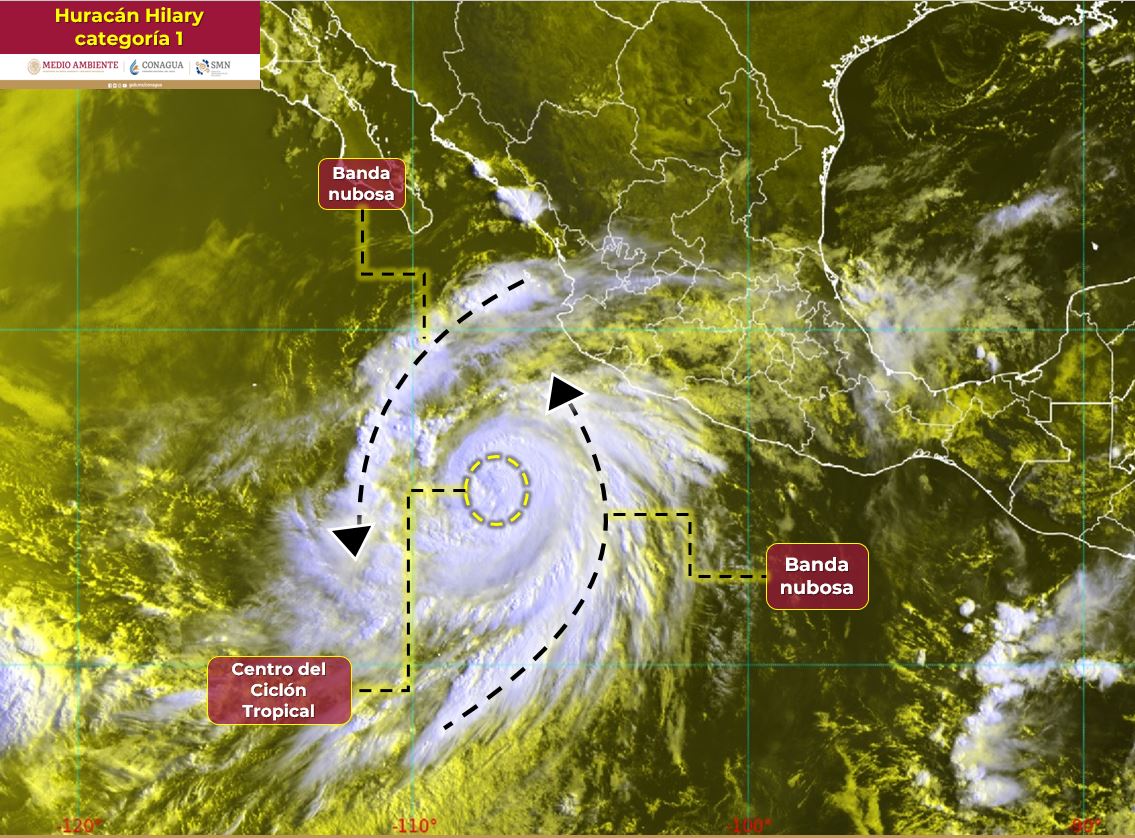 Huracán ‘Hilary’ traerá lluvias en seis municipios de Sinaloa; hoy se intensificará a cat. 2 y podría llegar hasta 4