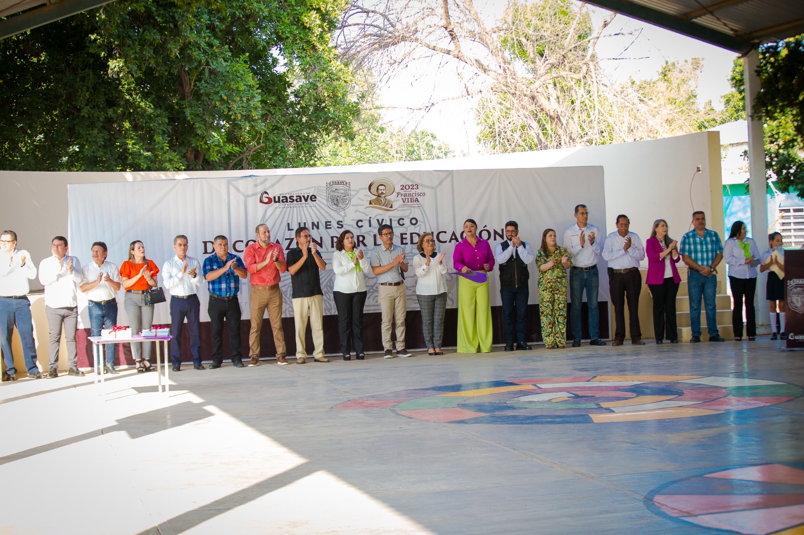 Inauguran ciclo escolar en San Pedro Guasave; anuncia alcalde rehabilitación en primaria del Tecomate
