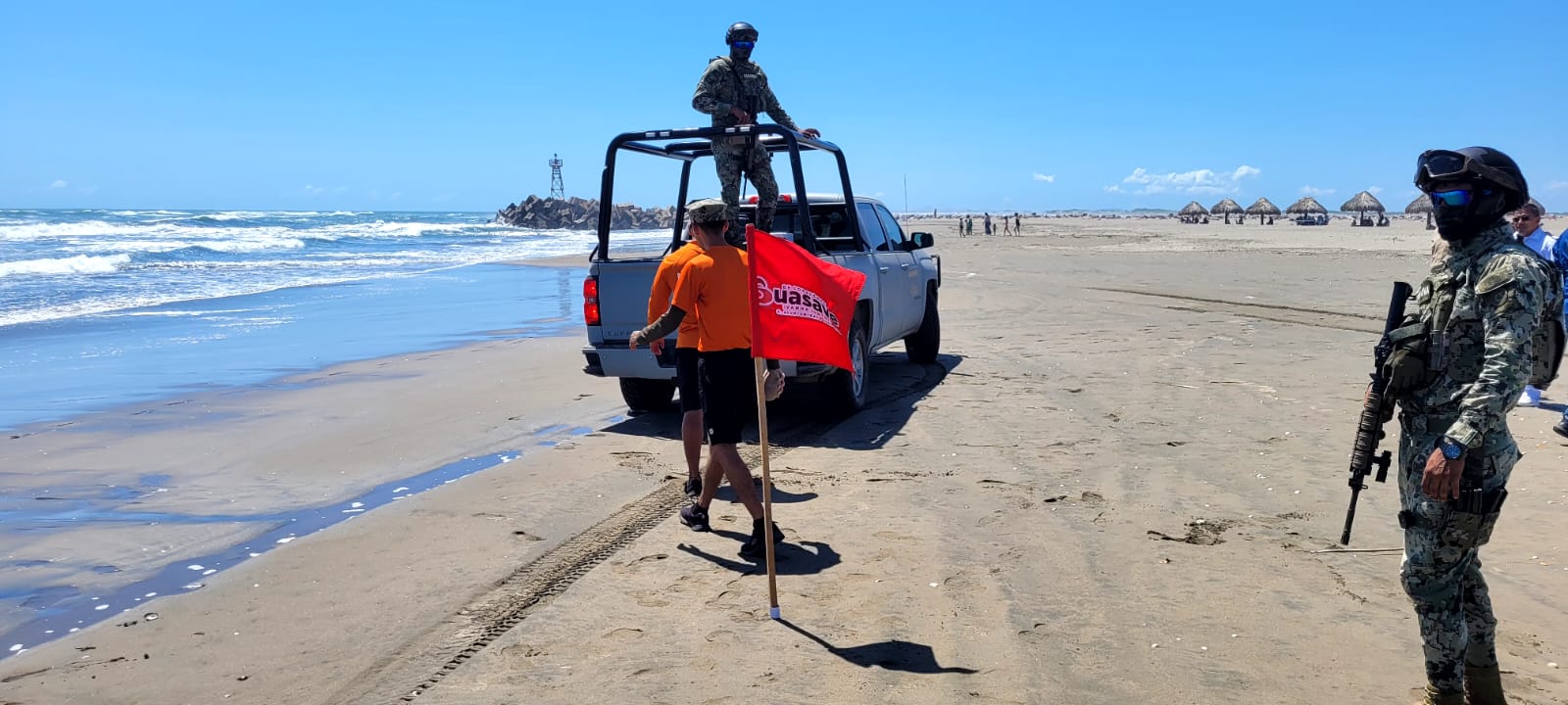Mantienen alerta a bañistas en Las Glorias, Guasave