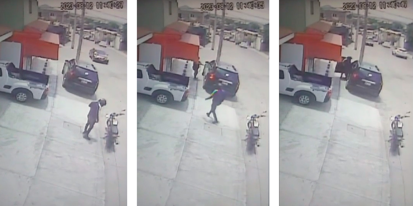 VIDEO: Queda grabado el ‘motoasaltante’ que baleó a mujer y la despojó de 20 mil pesos que había sacado del banco, en Culiacán