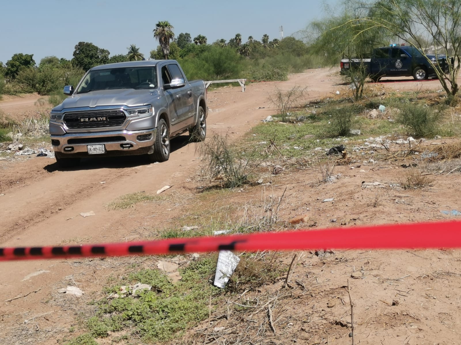 Dentro de una RAM, hallan a hombre sin vida en Las Canteras, en Los Mochis; habría sido asesinado