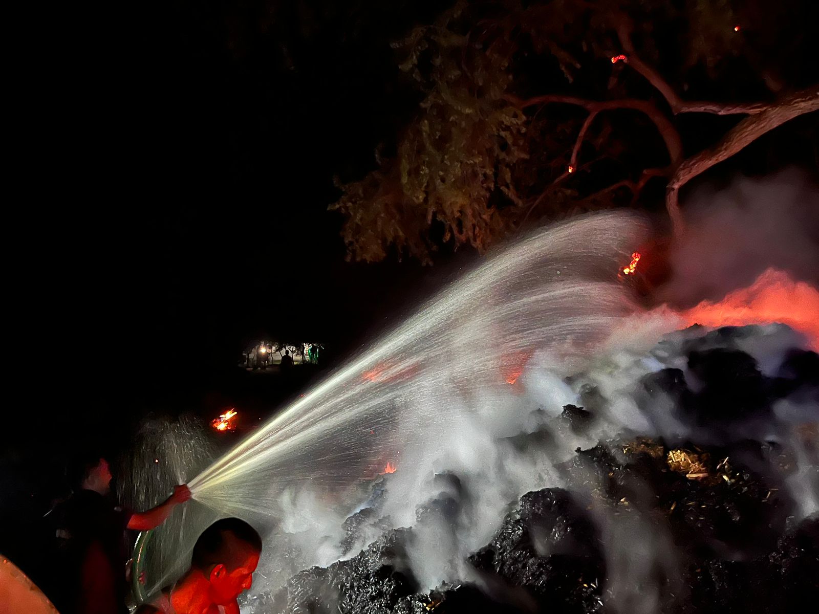 Evacuan a siete familias de Vinatería, El Fuerte, por incendio en pacas y álamos