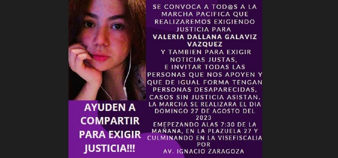 Familiares y amigos de Valeria Dallana marcharán en Los Mochis este domingo para exigir justicia por su muerte