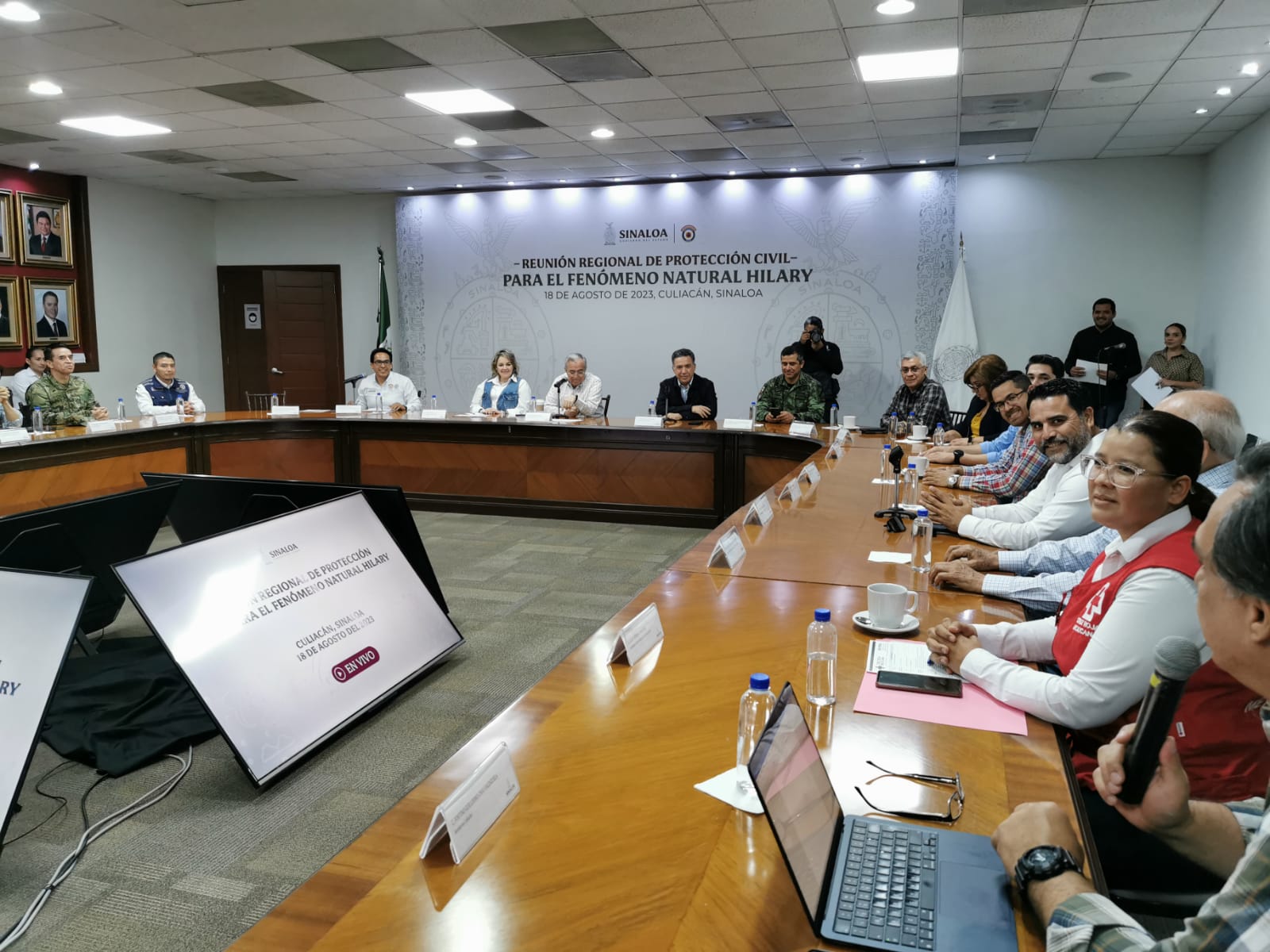 Encabeza Rubén Rocha, sesión de Protección Civil tras lluvias que está dejando el paso de ‘Hilary’ por Sinaloa
