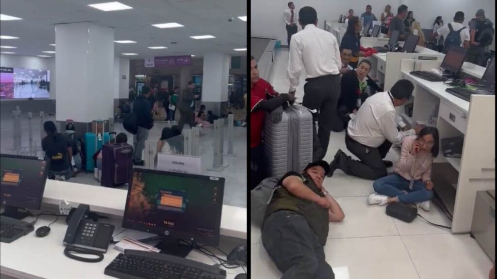 Así se escondieron las personas en el AICM tras fuerte balacera (Video)