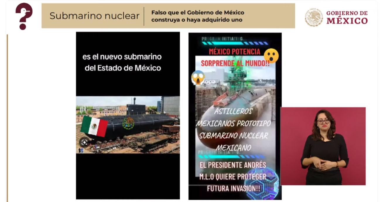 Rechaza gobierno la ‘absurda’ noticia de la compra o construcción de un submarino nuclear