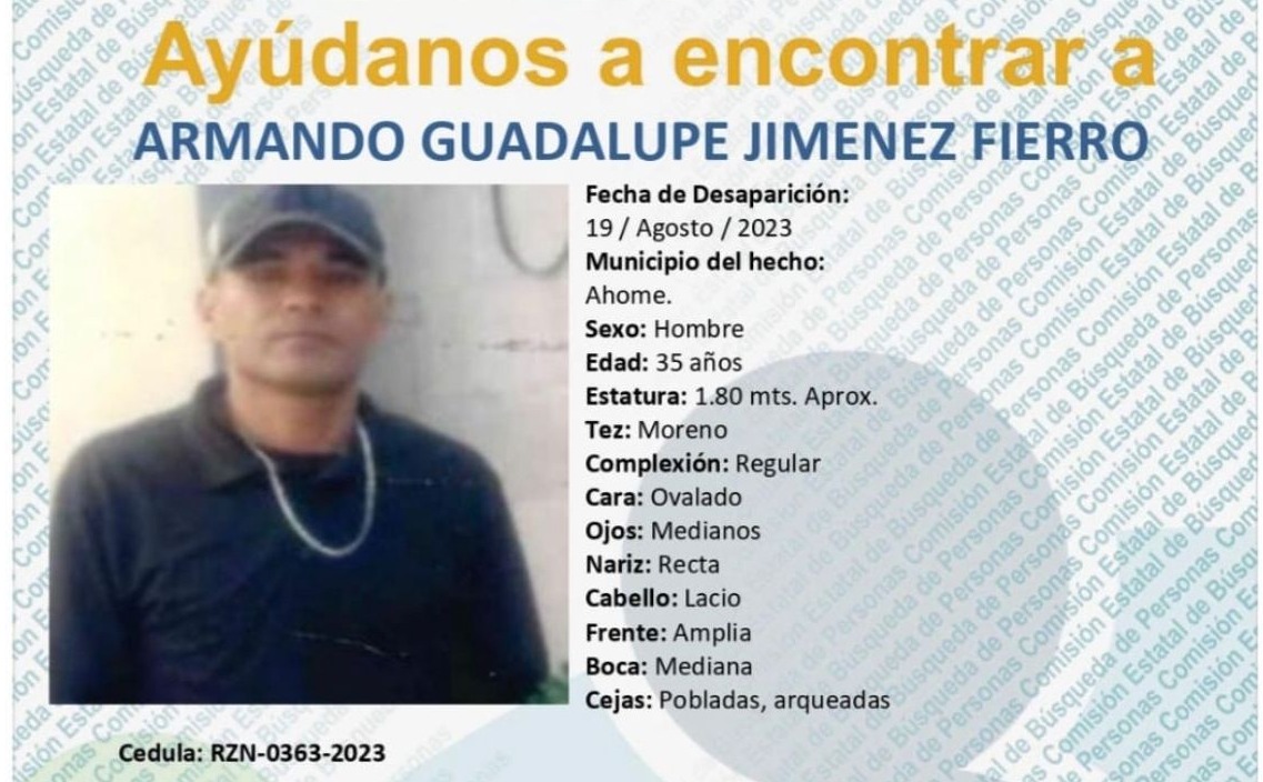 Armando Guadalupe es buscado por sus familiares, está desaparecido desde el 19 de agosto 2023