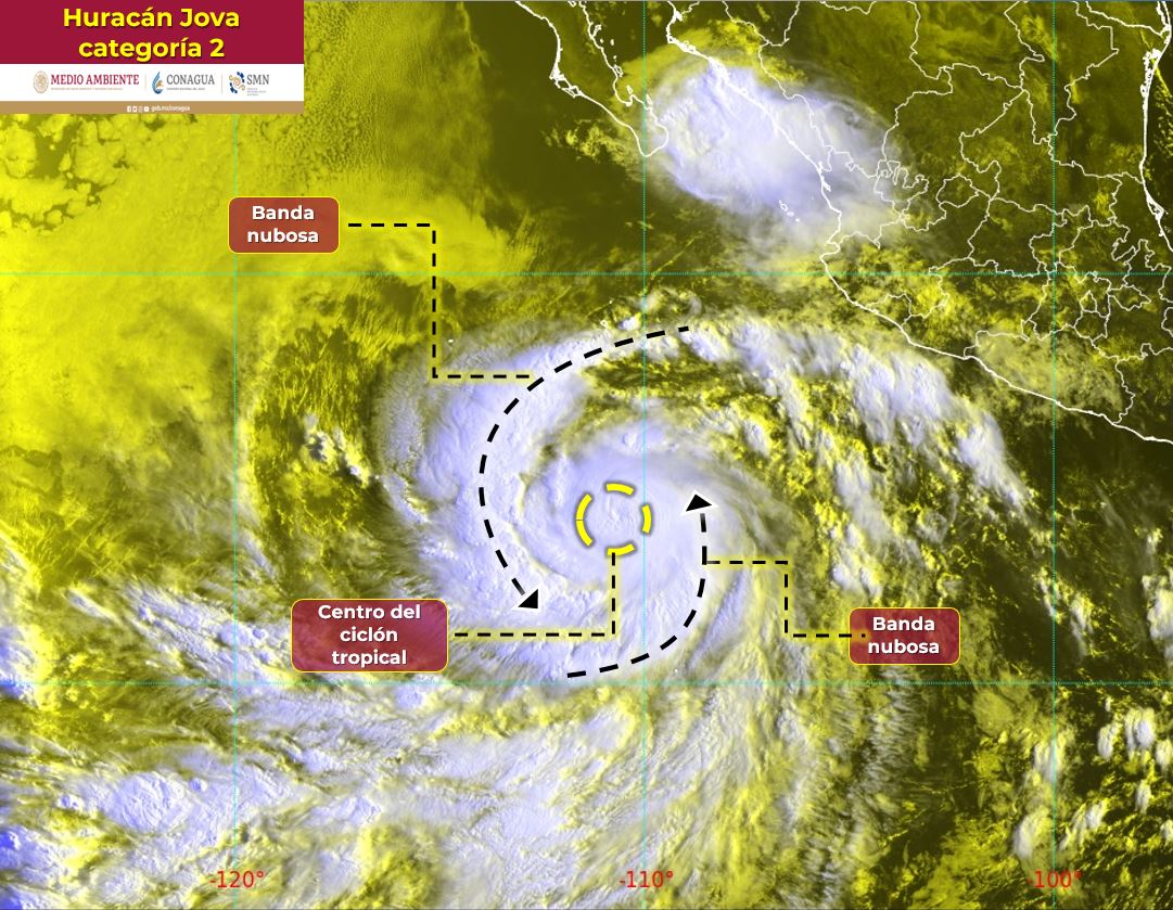 Antes de lo previsto, Jova evoluciona a huracán categoría 2 en el Pacífico