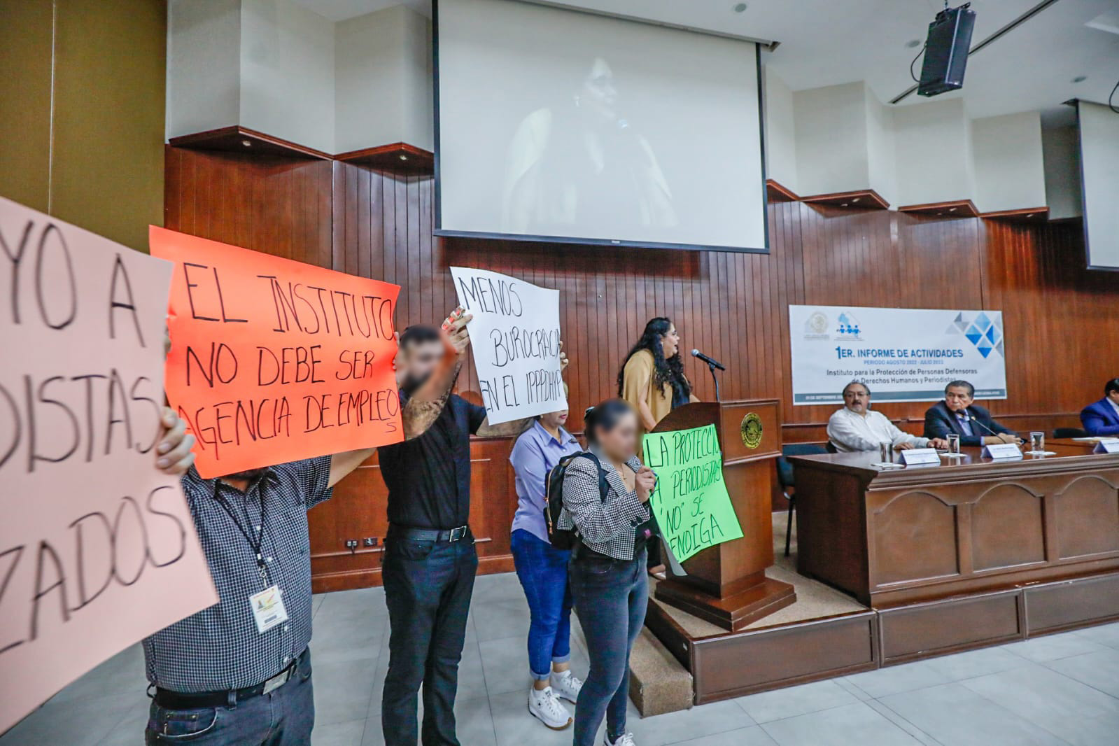 ¡La protección no se mendiga! Se manifiestan en 1er. Informe de titular del Instituto de Protección a Periodistas en Sinaloa