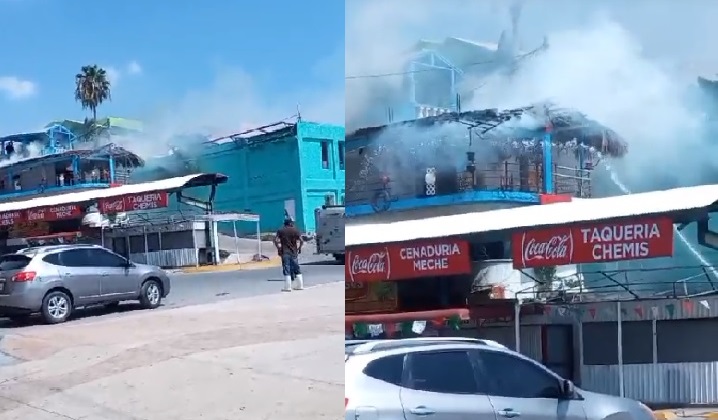 Se incendia restaurante en el puerto de Topolobampo, cuerpos de auxilio atendieron la emergencia