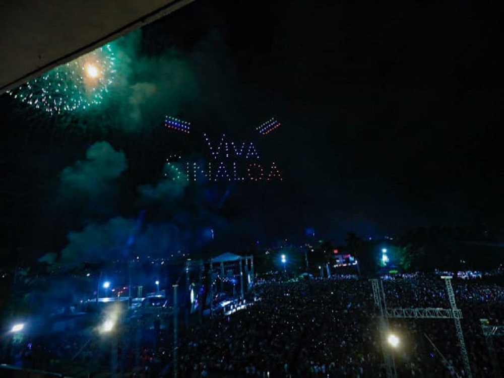 ¡Viva Sinaloa! Así fue el magnífico show de drones en el Grito de Independencia de Culiacán