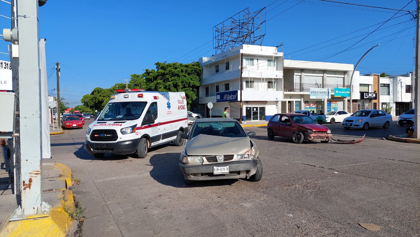 Accidente en el sector Centro de Los Mochis deja una persona lesionada