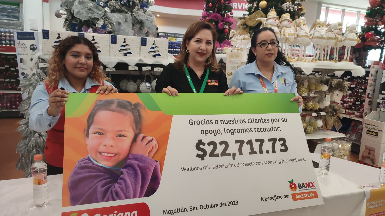 Banco de Alimento Mazatlán, recibe más de 22 mil pesos recaudado en el programa ‘Aportación de Clientes’