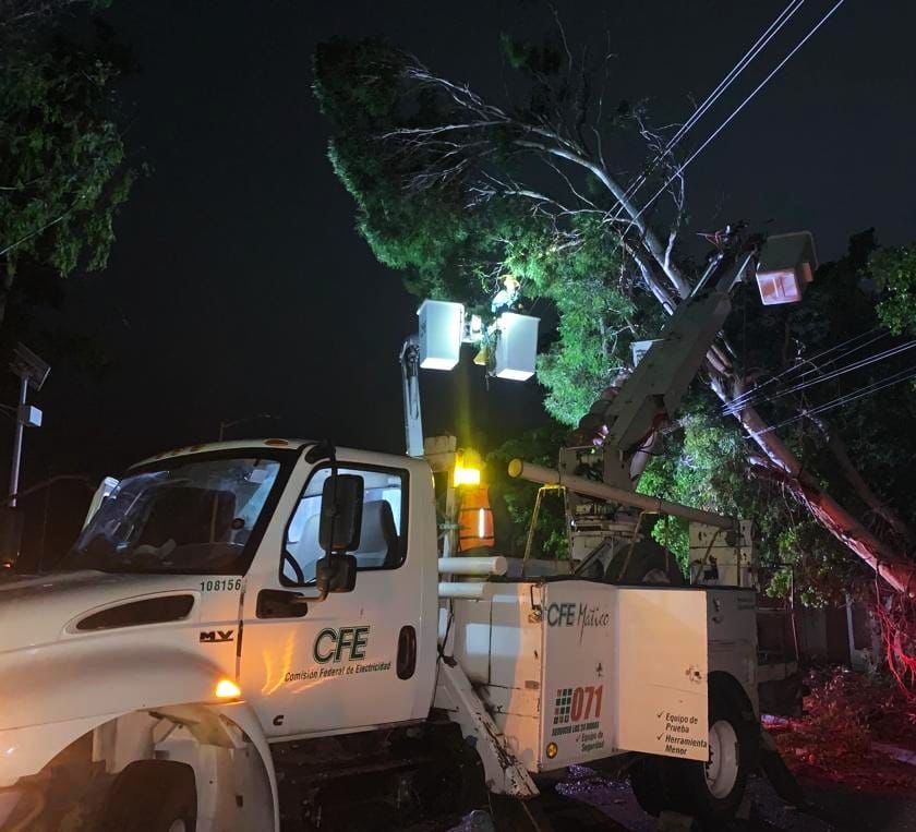 CFE restablece el 86% del servicio de energía eléctrica tras paso de ‘Norma’ por Baja California y Sinaloa