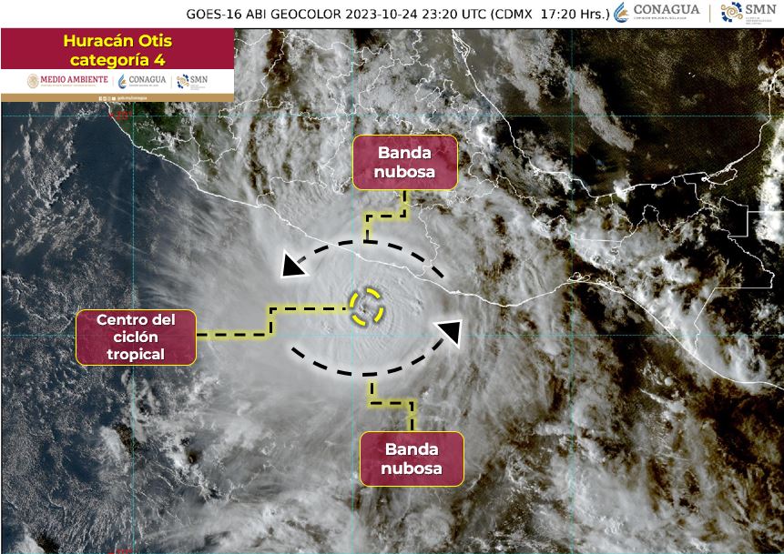¡Ya es un potente huracán! ‘Otis’ alcanza categoría 4 y podría impactar al estado de Guerrero como 5