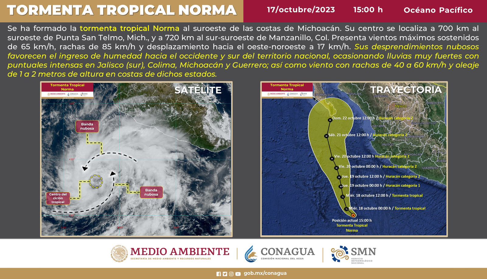 Mazatlán se prepara por la presencia de la tormenta tropical Norma que podrá dejar lluvias en los próximos días