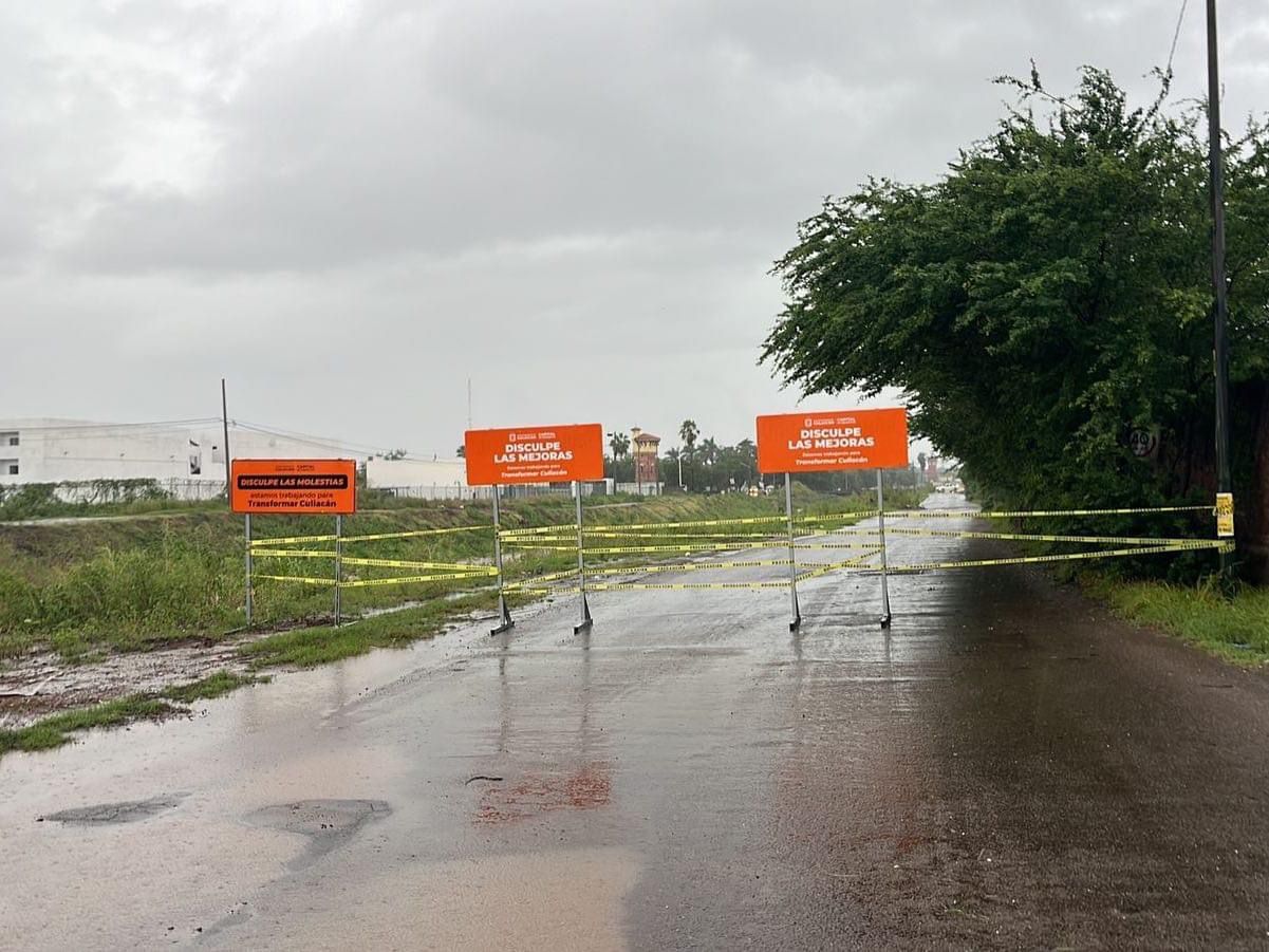 Por posible desborde del dren Bacurimi en Culiacán, cierran circulación de su lateral